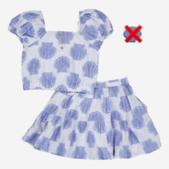 Other - Blue Shell Pattern Kids Skirt Set